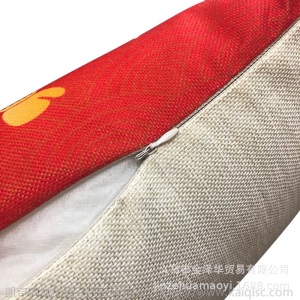 企业logo定制抱枕套凯奇爆款亚麻靠枕套桃皮绒沙发抱枕家居用品