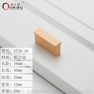 欧卡丽黑色金色橱柜衣柜柜门长拉手 家具五金配件T型把手厂家直销