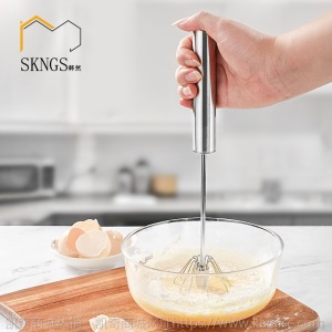 家用厨房工具鸡蛋奶油酱料半自动搅拌器手压旋转手动打蛋器