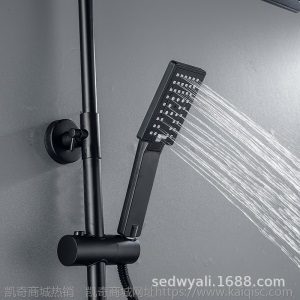 欧式全铜黑色淋浴花洒套装家用浴室挂墙恒温沐浴花洒增压淋浴喷头
