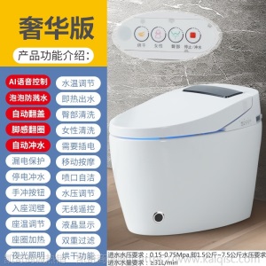 智能马桶家用全自动翻盖多功能座便一体式无水箱遥控即热式坐便器