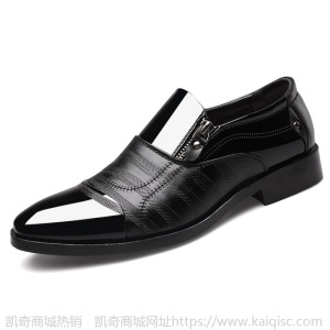 新款大码男士商务正装皮鞋尖头男鞋一脚蹬休闲懒人鞋一件代发