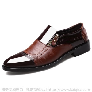 新款大码男士商务正装皮鞋尖头男鞋一脚蹬休闲懒人鞋一件代发
