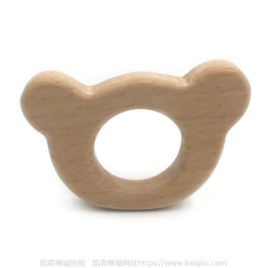 儿童抖音益智早教创意新磨牙安抚玩具榉木卡通动物磨牙棒婴儿牙胶