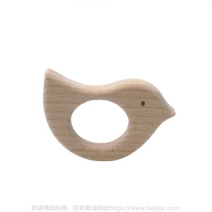 儿童抖音益智早教创意新磨牙安抚玩具榉木卡通动物磨牙棒婴儿牙胶