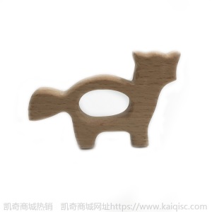 儿童抖音益智早教创意新磨牙安抚玩具榉木卡通动物磨牙棒婴儿牙胶