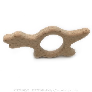 儿童抖音益智早教创意新磨牙安抚玩具榉木卡通动物磨牙棒婴儿牙胶
