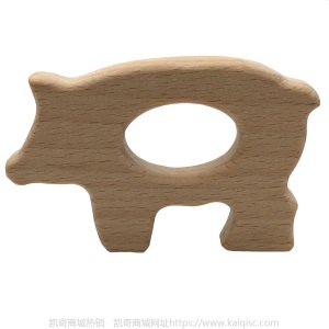 儿童抖音益智早教创意新磨牙安抚玩具榉木卡通动物磨牙棒婴儿牙胶