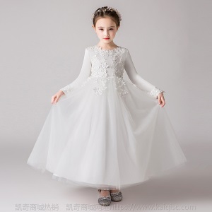 女童公主裙蓬蓬纱长裙2018韩版新款儿童生日礼服花童婚纱连衣裙子