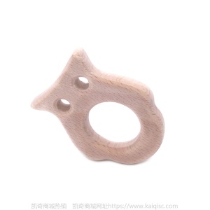 儿童抖音益智早教创意新磨牙安抚玩具榉木卡通动物磨牙棒婴儿牙胶