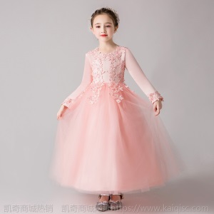 女童公主裙蓬蓬纱长裙2018韩版新款儿童生日礼服花童婚纱连衣裙子
