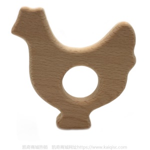 儿童抖音益智早教创意新磨牙安抚玩具榉木卡通动物磨牙棒婴儿牙胶