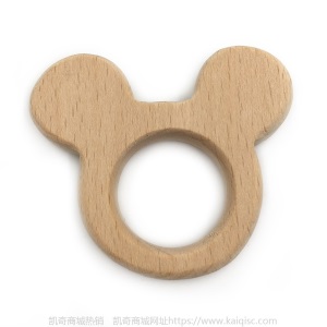 儿童抖音益智早教创意新磨牙安抚玩具榉木卡通动物磨牙棒婴儿牙胶