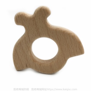 儿童抖音益智早教创意新磨牙安抚玩具榉木卡通动物磨牙棒婴儿牙胶