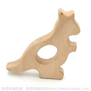 儿童抖音益智早教创意新磨牙安抚玩具榉木卡通动物磨牙棒婴儿牙胶