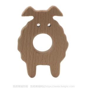 儿童抖音益智早教创意新磨牙安抚玩具榉木卡通动物磨牙棒婴儿牙胶