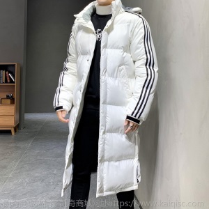 棉衣男冬季新青年过膝加长加厚连帽保暖羽绒棉服潮流运动长款棉袄