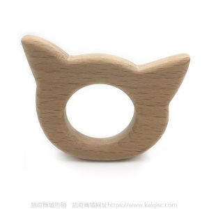 儿童抖音益智早教创意新磨牙安抚玩具榉木卡通动物磨牙棒婴儿牙胶