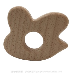 儿童抖音益智早教创意新磨牙安抚玩具榉木卡通动物磨牙棒婴儿牙胶