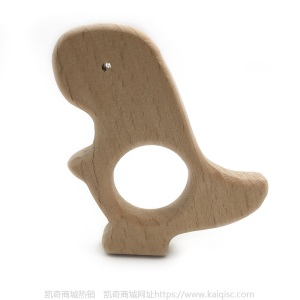 儿童抖音益智早教创意新磨牙安抚玩具榉木卡通动物磨牙棒婴儿牙胶