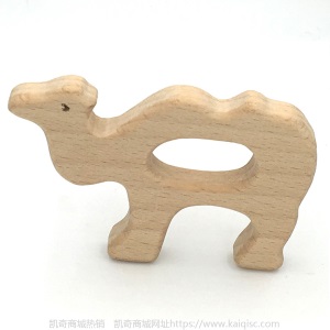 儿童抖音益智早教创意新磨牙安抚玩具榉木卡通动物磨牙棒婴儿牙胶