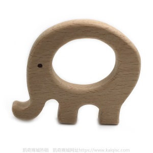 儿童抖音益智早教创意新磨牙安抚玩具榉木卡通动物磨牙棒婴儿牙胶