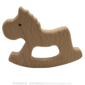 儿童抖音益智早教创意新磨牙安抚玩具榉木卡通动物磨牙棒婴儿牙胶
