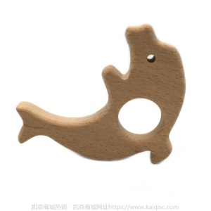 儿童抖音益智早教创意新磨牙安抚玩具榉木卡通动物磨牙棒婴儿牙胶