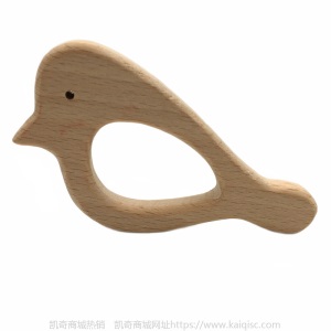 儿童抖音益智早教创意新磨牙安抚玩具榉木卡通动物磨牙棒婴儿牙胶
