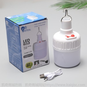 太阳能LED充电灯泡节能球泡灯 移动夜市灯地摊灯 家用停电应急灯