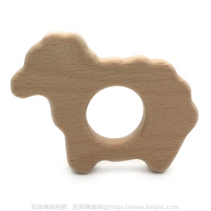 儿童抖音益智早教创意新磨牙安抚玩具榉木卡通动物磨牙棒婴儿牙胶
