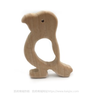 儿童抖音益智早教创意新磨牙安抚玩具榉木卡通动物磨牙棒婴儿牙胶