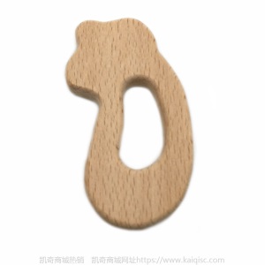儿童抖音益智早教创意新磨牙安抚玩具榉木卡通动物磨牙棒婴儿牙胶