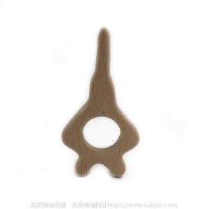 儿童抖音益智早教创意新磨牙安抚玩具榉木卡通动物磨牙棒婴儿牙胶