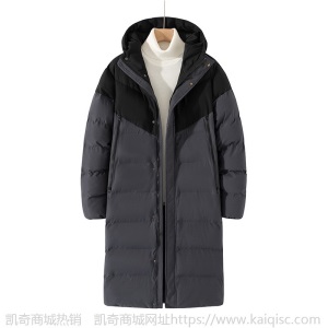 棉衣男冬季新青年过膝加长加厚连帽保暖羽绒棉服潮流运动长款棉袄