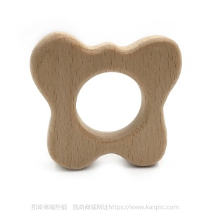 儿童抖音益智早教创意新磨牙安抚玩具榉木卡通动物磨牙棒婴儿牙胶