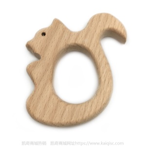 儿童抖音益智早教创意新磨牙安抚玩具榉木卡通动物磨牙棒婴儿牙胶