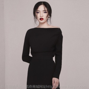 参加婚礼连衣裙新款初秋女装气质红色开叉修身显瘦套装连衣裙