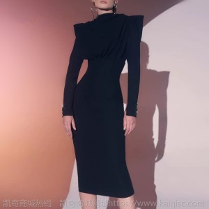 小黑裙复古气质显瘦秋轻奢名媛气质高端大牌女神范露背连衣裙
