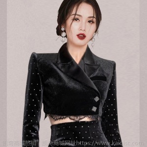 丝绒套装女韩版新款气质外套轻熟风御姐时尚炸街名媛两件套