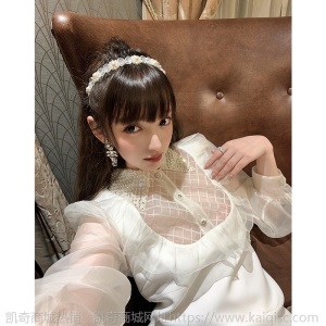 心蓝grace 秋装高端轻奢名媛重工钉珠亮片欧根纱泡泡袖白色连衣裙