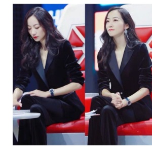 西服套装女韩版明星同款休闲气质时尚职业黑色西装热销两件套