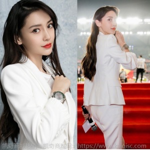 baby杨颖明星同款白色春秋小西服修身显瘦职业OL气质西装套装女潮