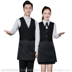 中西餐厅服务员秋冬咖啡馆工作服马甲长袖衬衫酒店制服定制绣LOGO