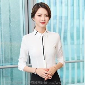 加绒加厚打底衬衫女士冬季职业装衬衣长袖白色衬衫保暖修身工作服