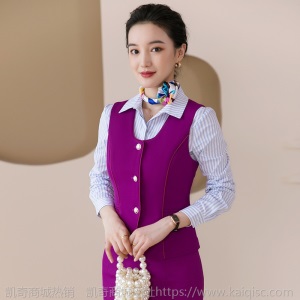 西装马甲女正装秋冬新款职业装西服马夹套装女酒店前台文员工作服