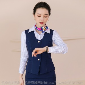 西装马甲女正装秋冬新款职业装西服马夹套装女酒店前台文员工作服