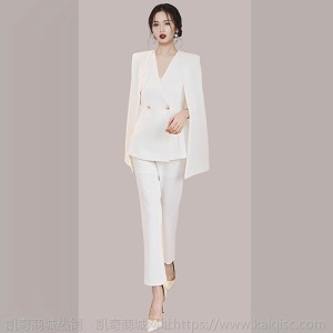 晚礼服女气场女王春秋名媛斗篷小西装外套气质高冷御姐风宴会套装