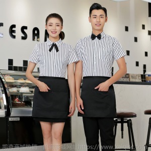 一件代发酒店餐厅男女同款服务员工作服夏季职业装短袖衬衫套装女