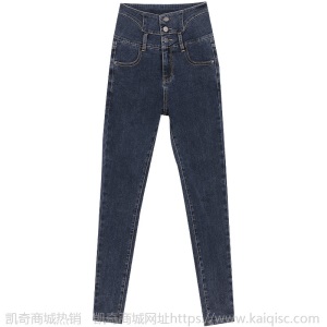 高腰牛仔裤女显瘦小脚春秋秋2021年新款弹力紧身修身休闲铅笔长裤